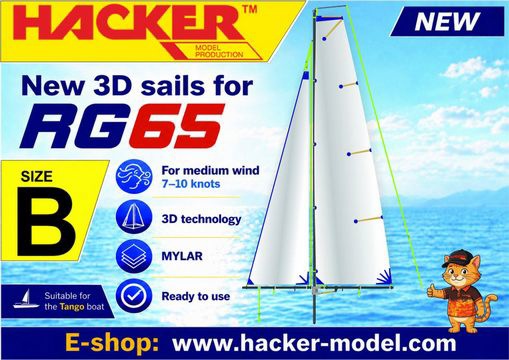 Navázané 3D plachty RG 65-Tango vel. B Classic rig