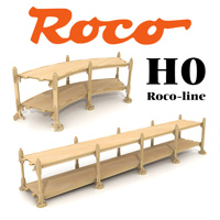 H0 Track building segments, curves, overpasses  