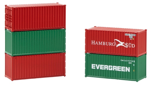 H0 - 20' Container, set of 5