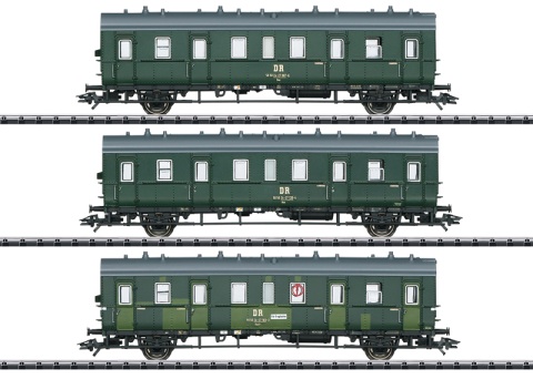 H0 - 3-dílný set osobních vozů, DR / TRIX 23323