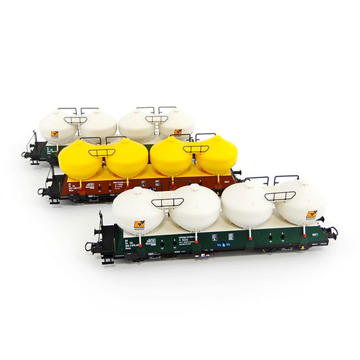 3 piece set: Silo wagons, CD -H0