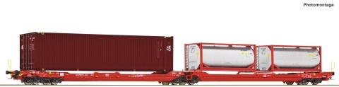 H0 Kontejner.vagon dvojitý 738/T3000e,DB,Roco77400