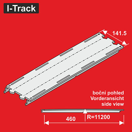 H0 Výjezdový segment 2-kolej.520x141,5mm,1sada