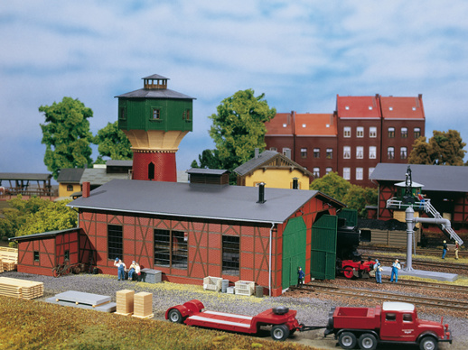 Two-road engine shed H0-Auhagen 11403