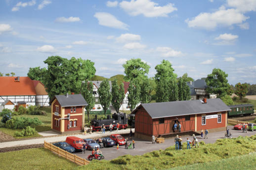 Station with watterhouse H0-Auhagen 11435