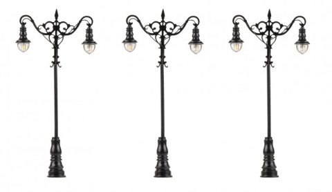 H0 - LED-Laterne, Kugel-Hängeleuchten, 3 Stück,