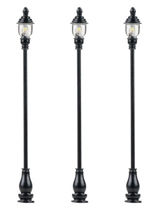 H0 - LED-Parkleuchte, warmweiß, 3 Stück