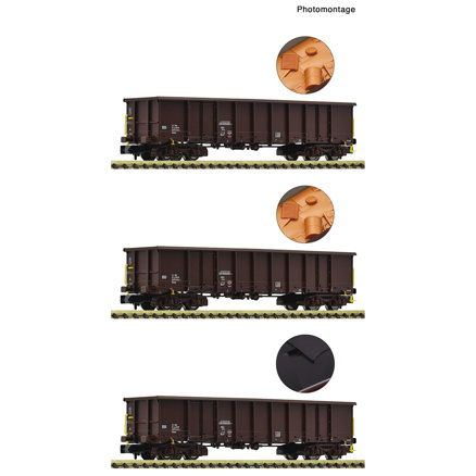 3 piece set: Open goods wagons, ÖBB 