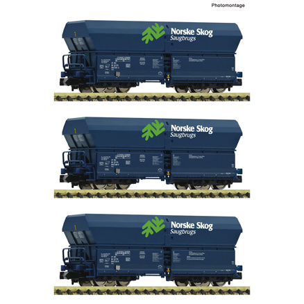 3 piece set: Self-unloading hopper wagons 