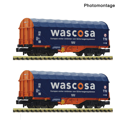 2 piece set: Slide tarpaulin wagons, Wascosa 