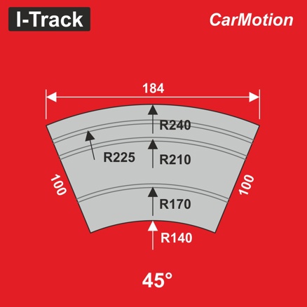 Street bedding  curved element 45° for CarMotion