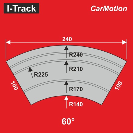 Street bedding  curved element 60° for CarMotion