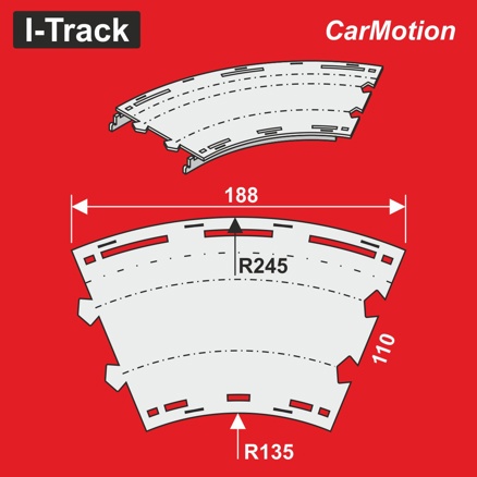 Road construction Segments 45° curve