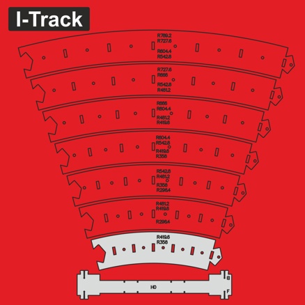 Templates for Roco R2 / R3 curved lines  H0 6 pcs