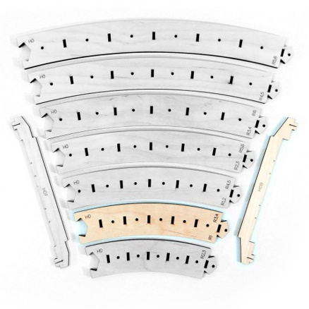 Templates for R3 / R4 curved lines with bedding H0