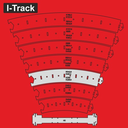 Templates Roco R1/R2:R4/R5 curved lines H0 6 pcs