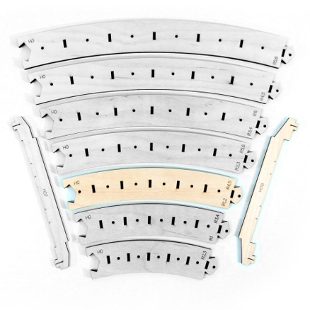 Templates R1/R2:R4/R5 curved lines with bedding H0
