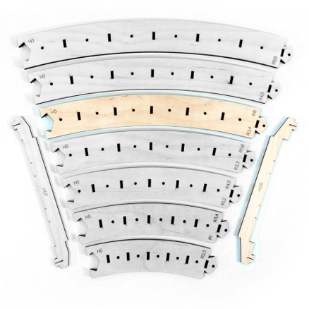Templates R3/R4:R6/R7 curved lines with bedding H0