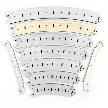 Templates R4/R5:R7/R8 curved lines with bedding H0