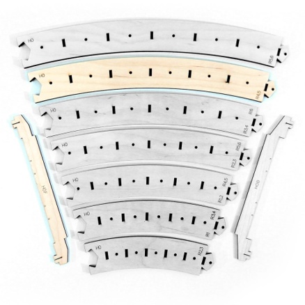 Templates for curved lines R4/R5:R7/R8 FLEXI H0