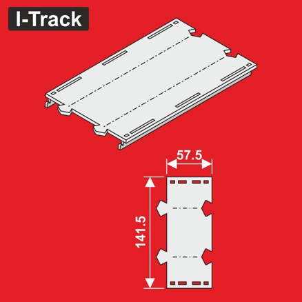 H0 Straight double-track segment 141,5x57,5mm 6pcs