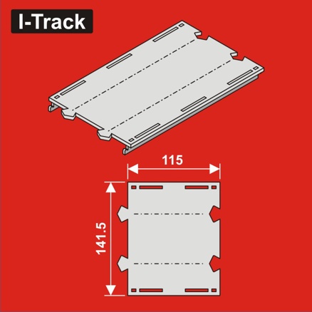 H0 Rovný segment 2-kolejný  141,5x115mm 6ks