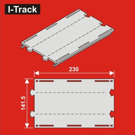 H0 Rovný segment 2-kolejný 141,5x230mm 6ks