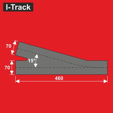 Track bedding w.turnout 15° 460x70x5mm 2 pcs