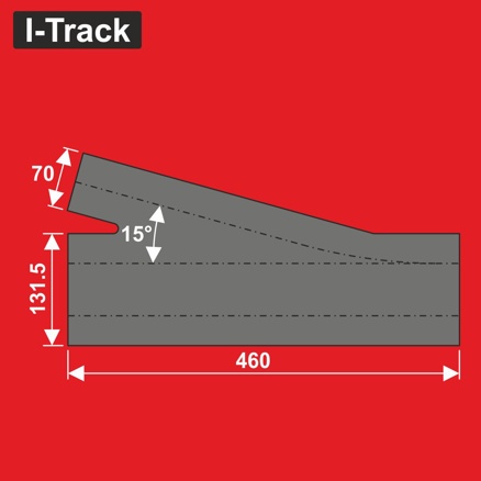 Track bedding w.turnout 15° 460x131,5x5mm 2pcs