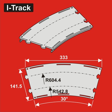 H0  Double-track curved segment R 542,8/604,4mm