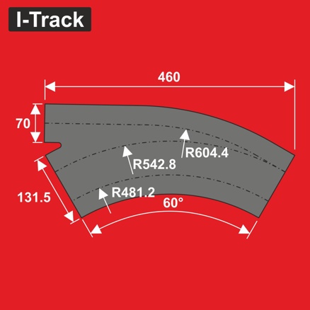 Track bedding w.turnout Ra481,2/542,8x5mm,2T.2 pcs