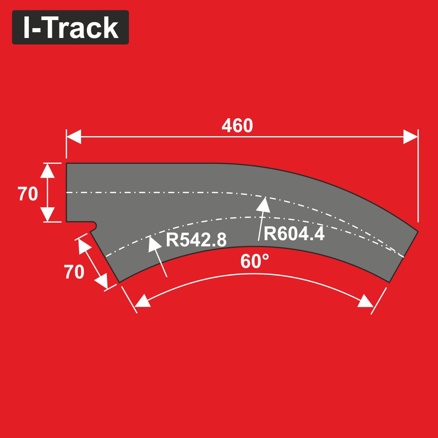 Track bedding w.turnout Ra542,8x70x5mm 2 pcs