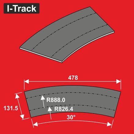 Track bedding segments Ra826,4/888,0mm 6 pcs