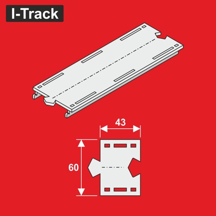 Single-track straight segment, 43 mm,W. 60mm,6pcs