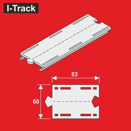 Single-track straight segment, 83 mm,W. 60mm,6pcs