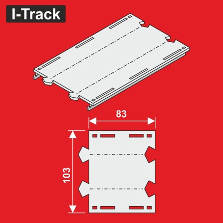 Double-track straight segment, 83 mm,W.103mm,6pcs