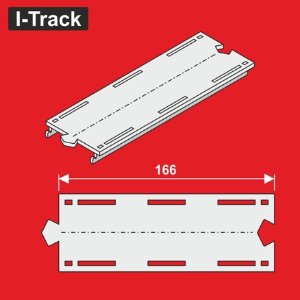 Single-track straight segment, 166 mm,W. 60mm,6pcs