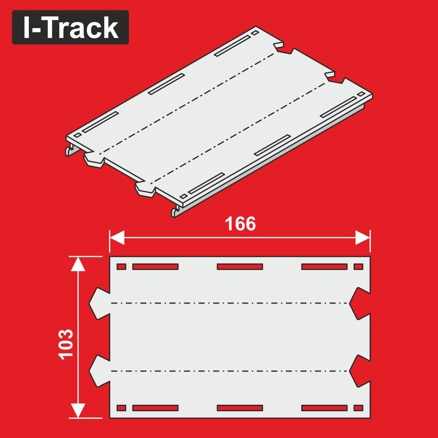 Double-track straight segment, 166 mm,W.103mm,6pcs