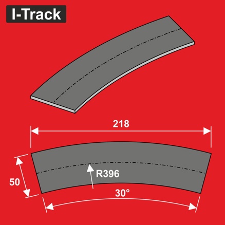 Track bedding segments Ra396x50x5mm 30° 12 pcs