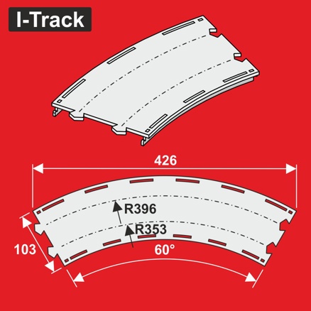 TT Oblouk 2-kolej. R353/396mm, š.103mm, 30° 2k.3ks
