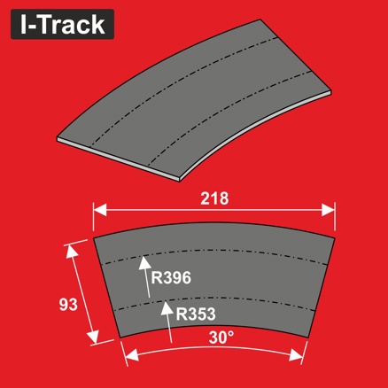 Track bedding segments Ra353/396x93x5mm 30° 12 pcs