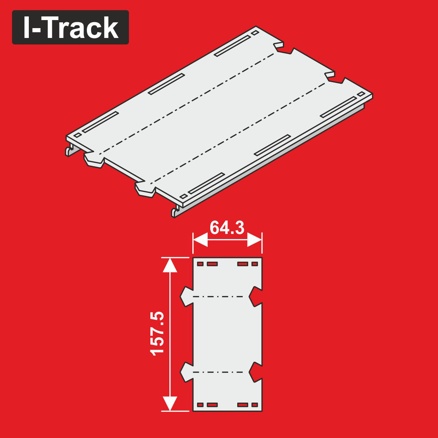 H0 MärklinStraight 2-track seg.157,5x64,3mm 6pcs
