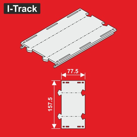 H0 MärklinStraight 2-track seg.157,5x77,5mm 6pcs