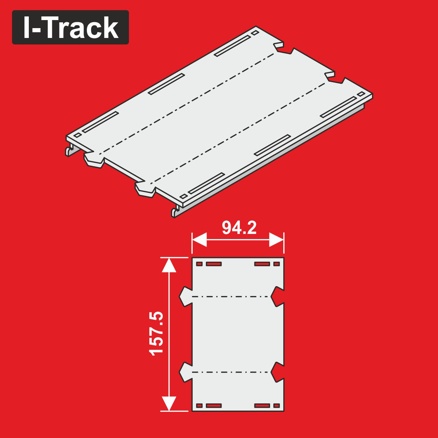 H0 MärklinStraight 2-track seg.157,5x94,2mm 6pcs