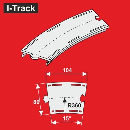 Single-track  Märklin C.R1-360mm 15° 6pcs