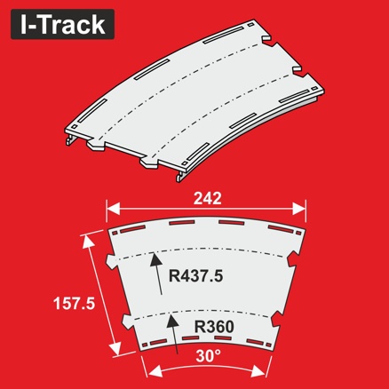 Double track  Märklin C.R360/437,5mm 30° 6pcs