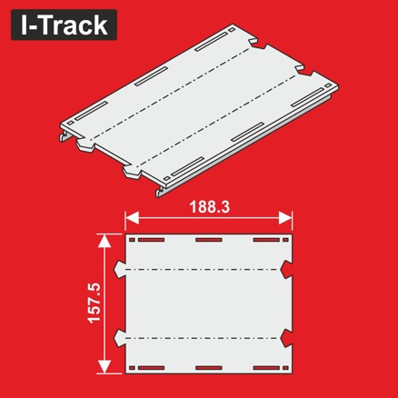 H0 Märklin C Straight 2-track 157,5x188,3mm 6pcs