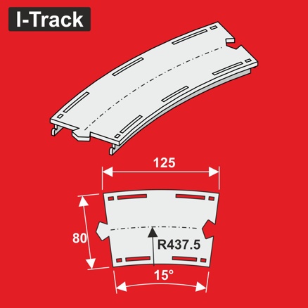 Single-track  Märklin C.R2-437,5mm 15° 6pcs