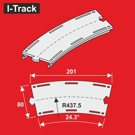 Single-track  Märklin C.R2-437,5mm 24,3° 6pcs