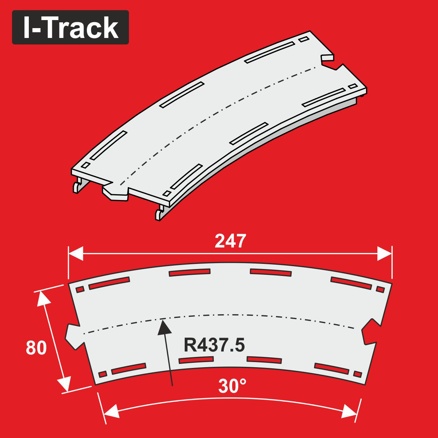 Single-track  Märklin C.R2-437,5mm 30° 6pcs